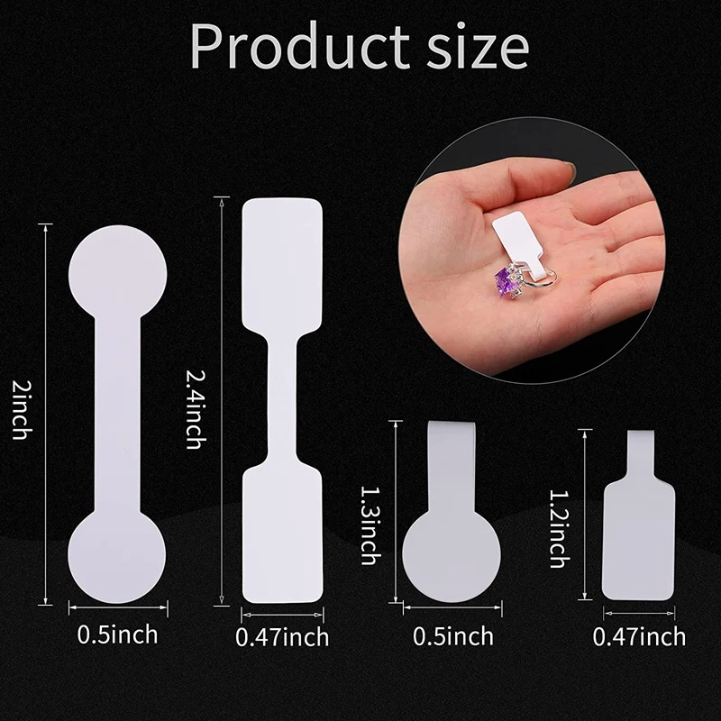 Blank Jewelry Price Tags Stickers Self Adhesive Short Dumbbell for Necklace Earring Identify Label | Дом и сад