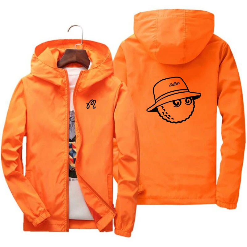 Men Golf Clothing Hooded Sweatshirt Zip Men Golf Jacket Windbreaker Lightweight Jacket Casual Street Sports Windproof Jacket