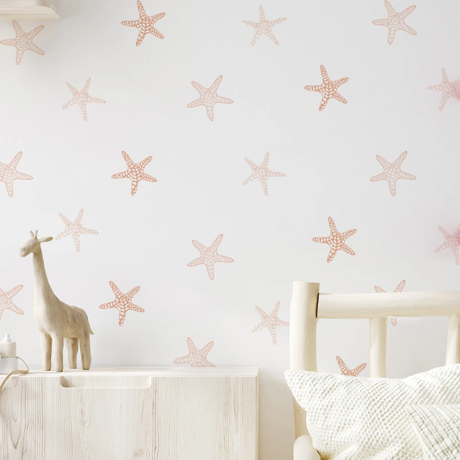Наклейки на стену в стиле бохо с изображением морской звезды для детской комнаты