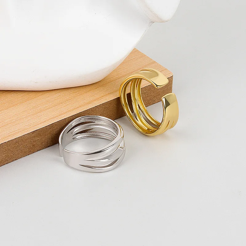 

Серебряное регулируемое широкое кольцо для мужчин и женщин