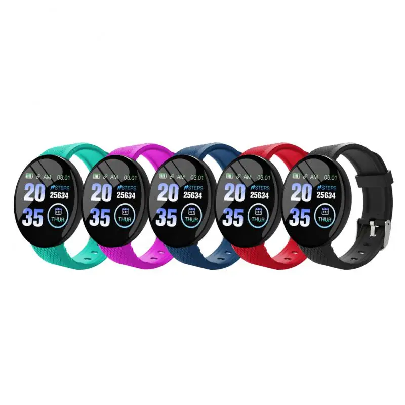 

D18S Smart Watch Bracelet Circular Men Fitness Tracker Blood Pressure Waterproof Woman Heart Rate Monitor Sport For Android IOS