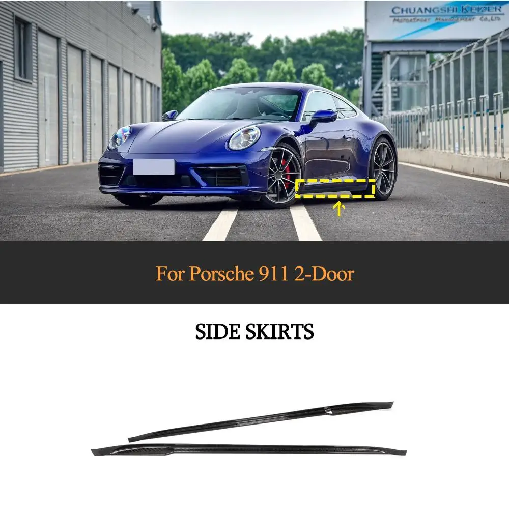 

Car Side Skirts Body Kit For Porsche 911 2019 2020 Carbon Fiber Side Door Bumper Skirts Apron Body Kits