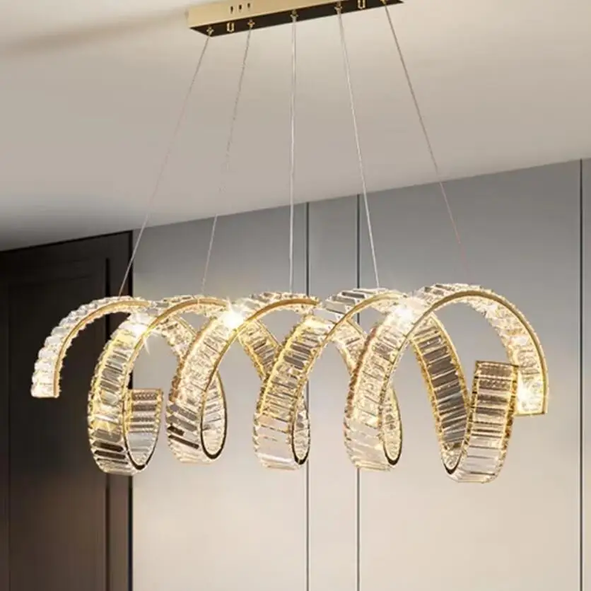 Новая хрустальная люстра роскошная простая светодиодная гостиная столовая