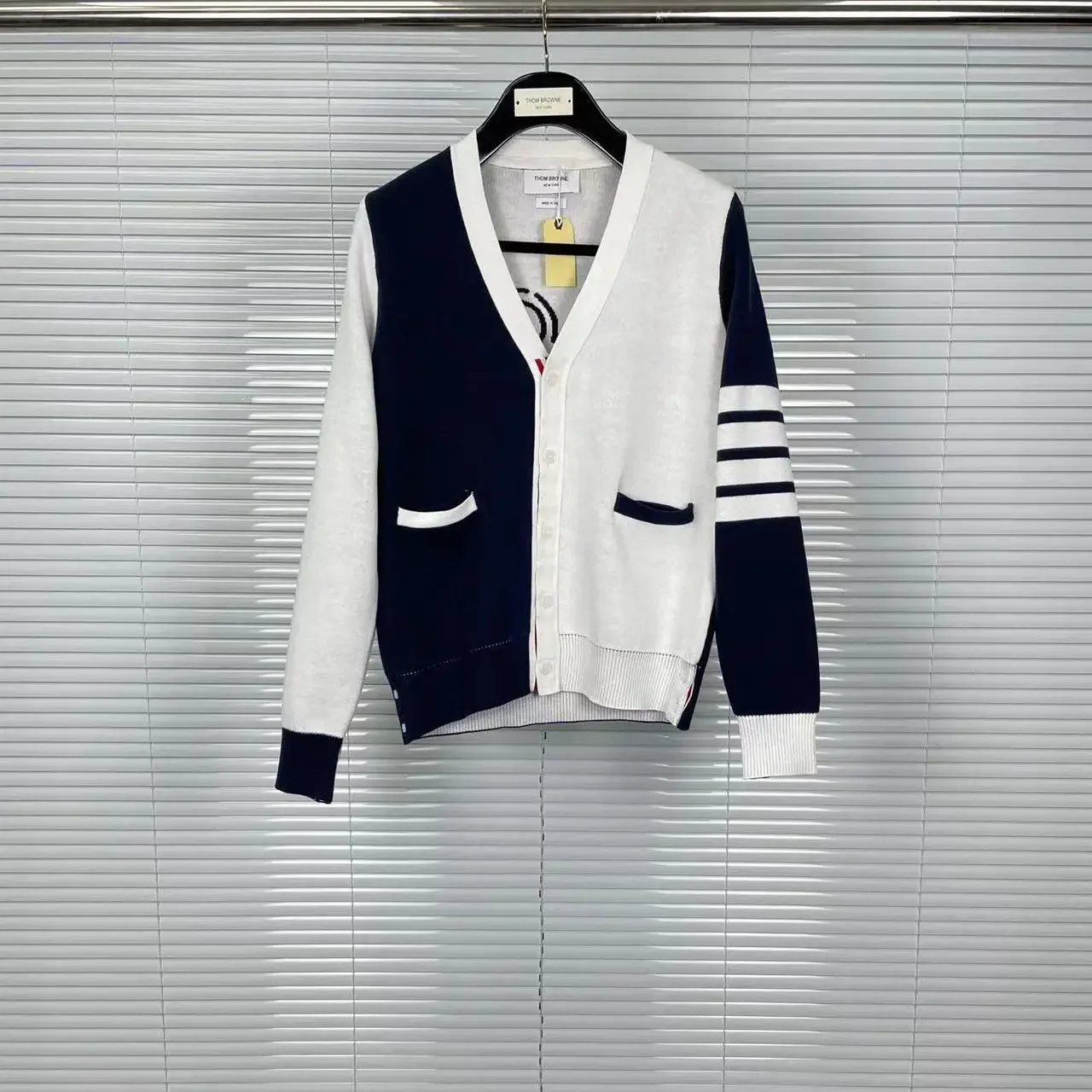 TB Toms осень/зима новый вязаный кардиган с v-образным вырезом унисекс повседневный