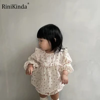 rinikinda 2022 autumn baby sets long sleeve cotton floral kids baby girl bodysuit cute kids jumpsuit baby girl sweet clothes