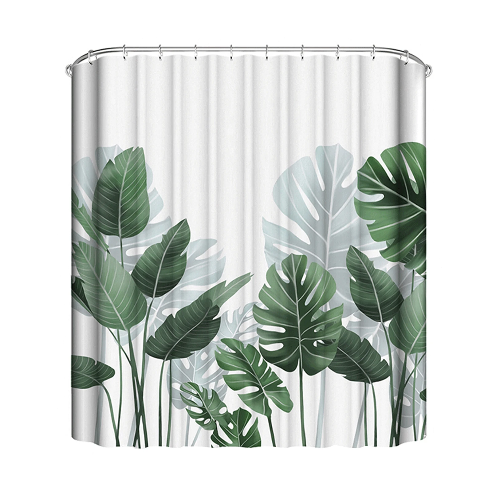 

180x180cm Waterproof Hotel Tropical Leaf For Bathroom Toilet Polyester Dormitory Shower Curtain Soft Square Universal Easy Clean