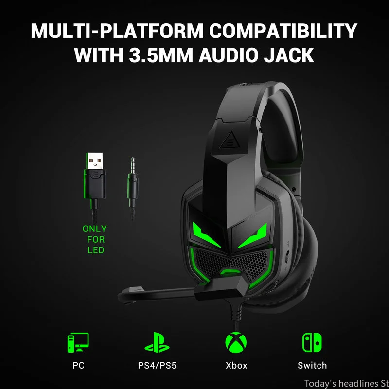 

E7000 Headset Gaming Headset RGB Gaming Line Control Desktop Computer Mobile Phone Tablet Gaming Headset Suitable for PS4/PS5