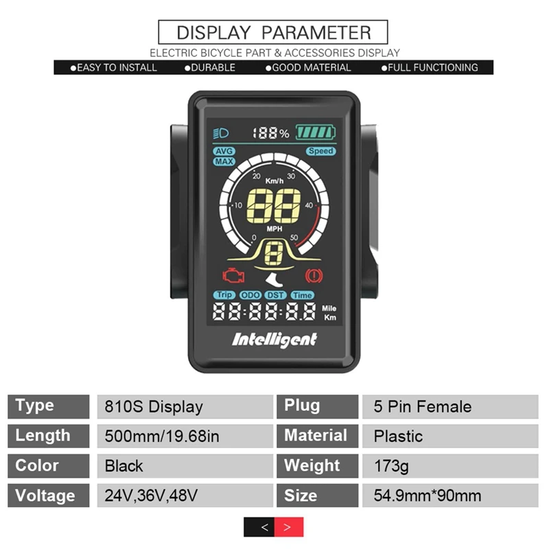 

Светодиодный индикатор для электровелосипеда Bafang BBS01 BBS02 BBSHD, 24-60 в, 810S