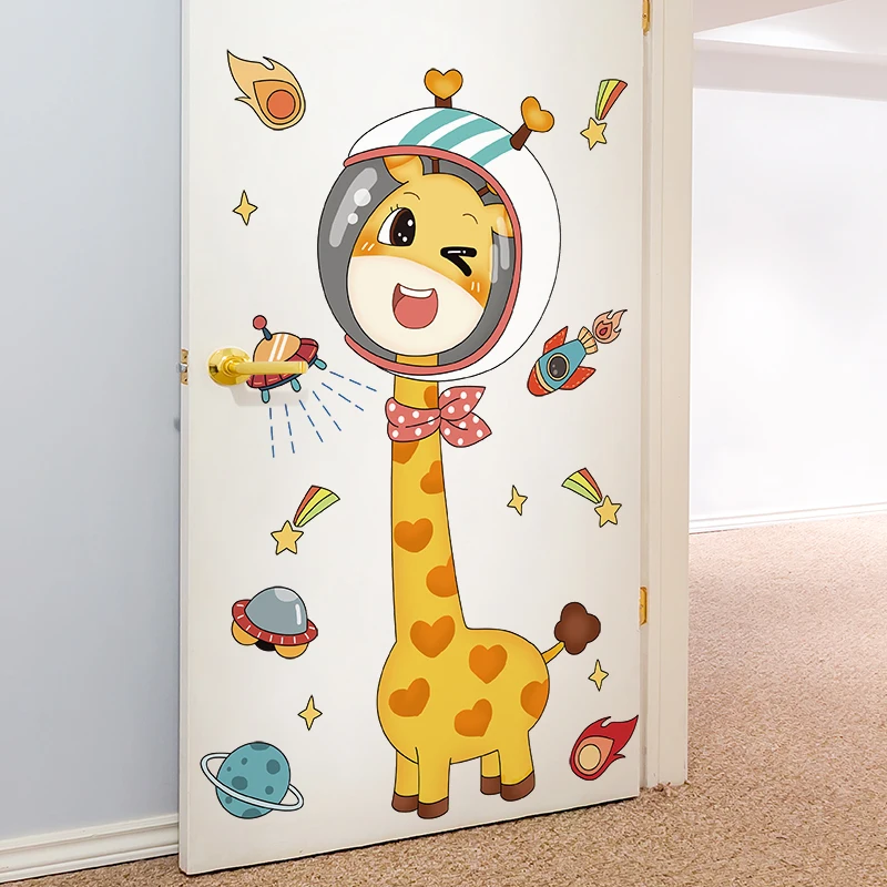 Наклейки на стену с изображением планеты в космосе «сделай сам», жираф,  космический корабль, наклейки на стену для детской комнаты, спальни,  детского сада, украшение для дома | AliExpress