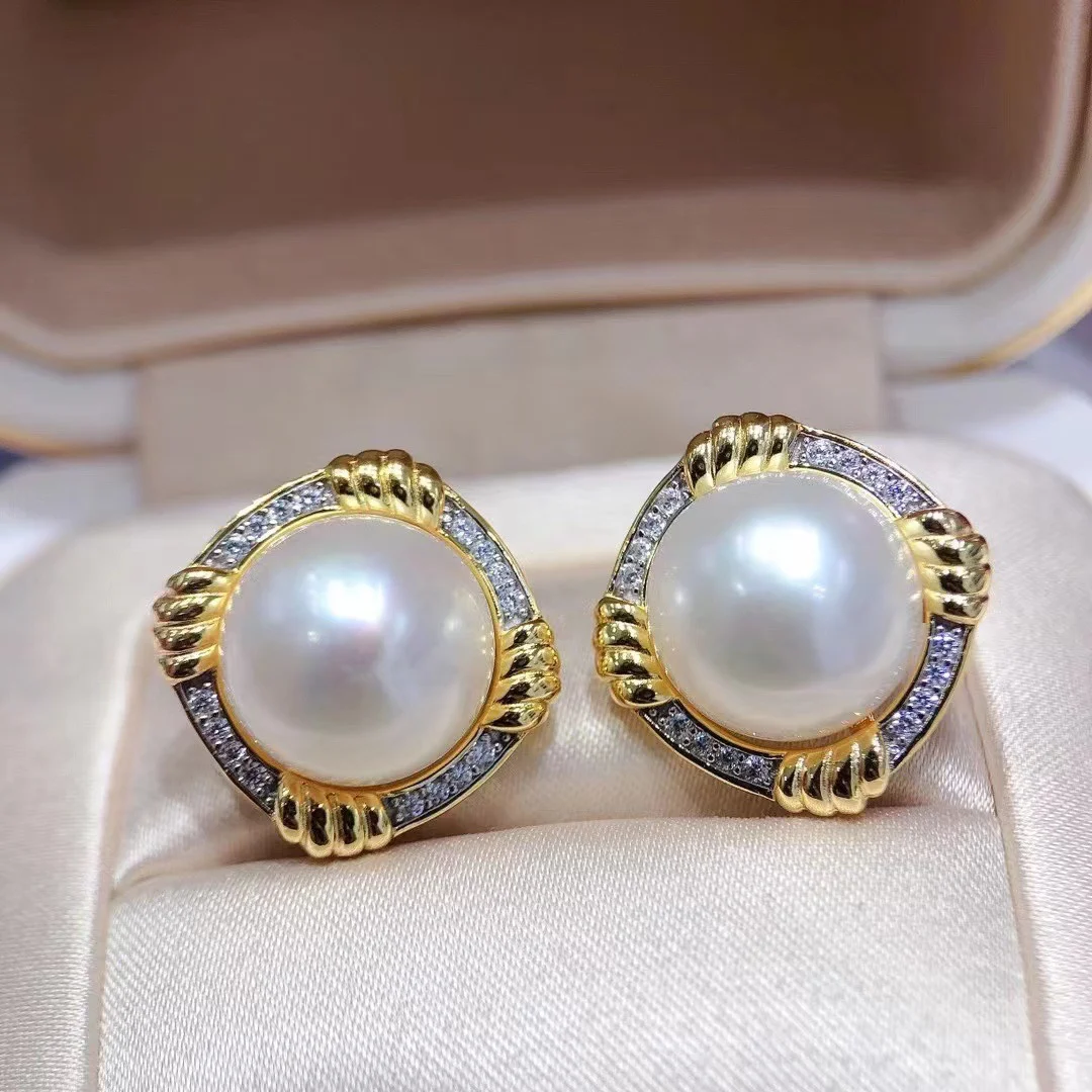 

Винтажные жемчужные серьги-гвоздики сильный блеск Классические Женские Ювелирные изделия Подарки