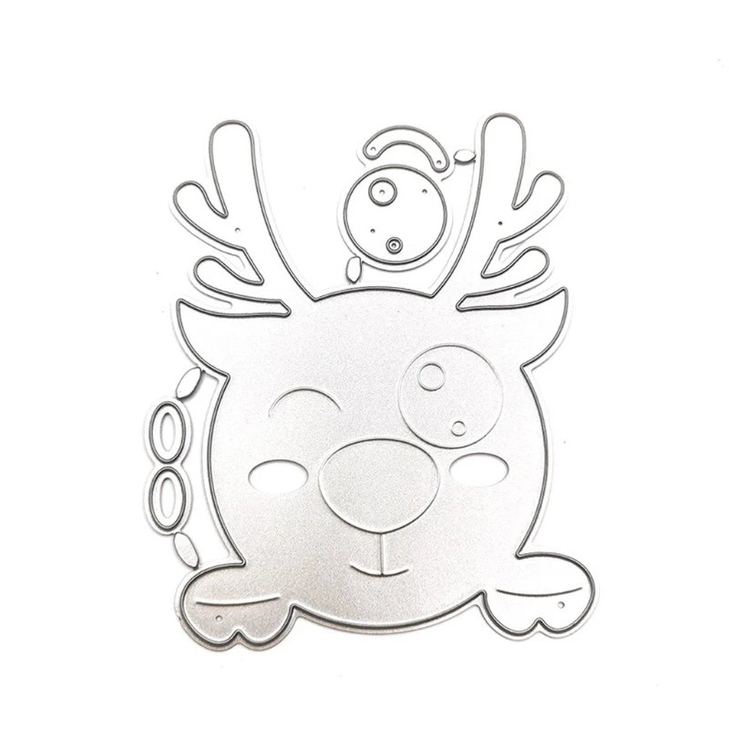 

K3NA Cute Christmas Elk Metal Cutting Dies Stencil DIY Scrapbooking Album Paper Card Template Mold Embossing Craft Decoration