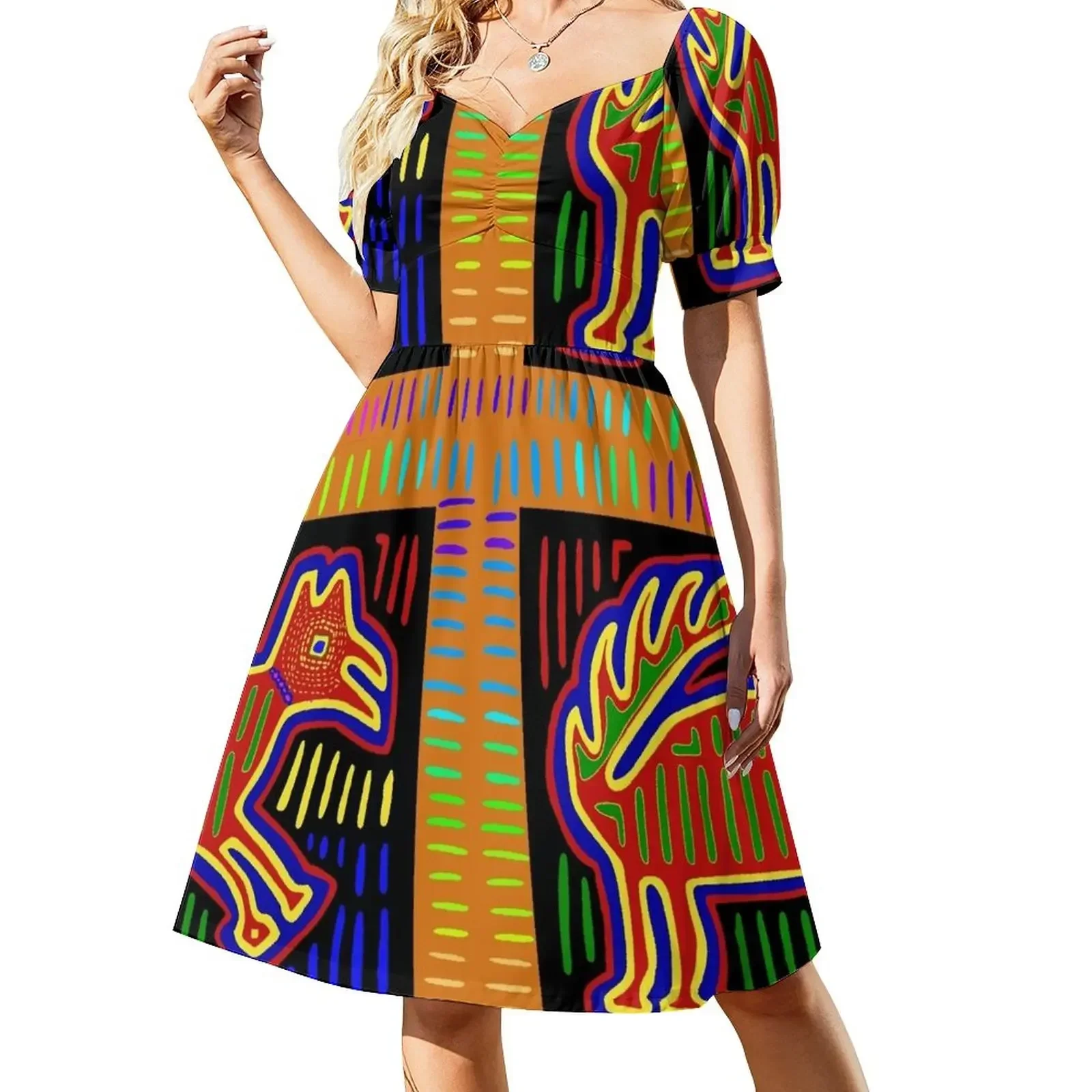 너 Indian Caballo Платье с короткими рукавами женское вечернее платье свободное Женская