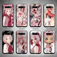 naruto sakura phone case tempered glass for samsung s20 plus s7 s8 s9 s10 note 8 9 10 plus
