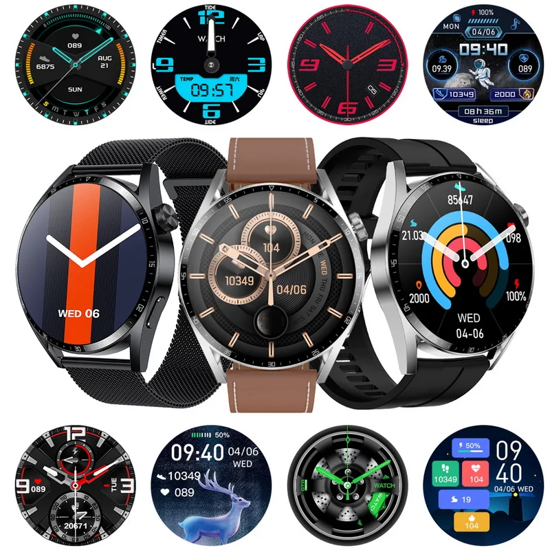 

Смарт-часы для Huawei GT3 Pro, IP68, NFC, Bluetooth, пульсометр, ЭКГ, BP, 500 +