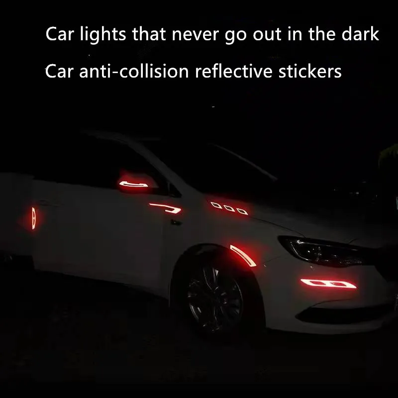 

Car 3D anti-collision reflective strip universal rearview mirror bumper wheel eyebrow hood safety warning reflective car sticker
