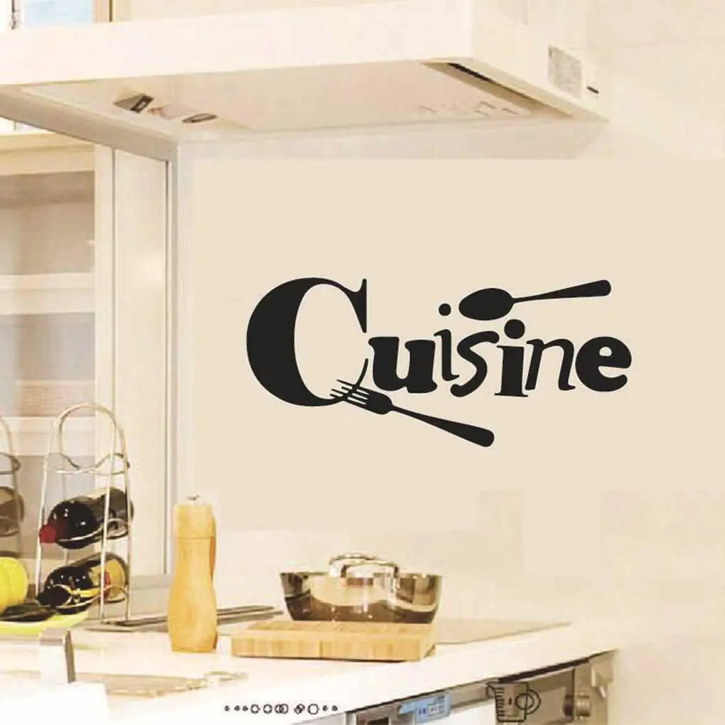 

Letters Cuisine Pattern Removable Wall Sticker Film PVC Wall Paster Sticker Home Decoration