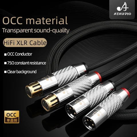HiFi двойной аудиокабель XLR Hi-end OCC провод для усилителя-микшера 2XLR «папа» на 2XLR «мама» сбалансированный микрофонный кабель
