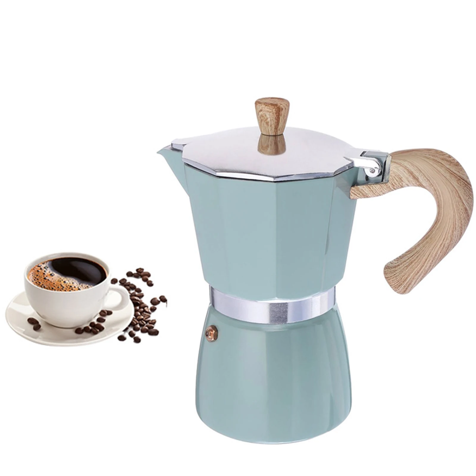 

50ml Stovetop Espresso Coffee Pot Maker Thermo Pitcher Jug Aluminum Pot Mocha Espresso Percolator Cafe Kettle Maker Tea Kitchen