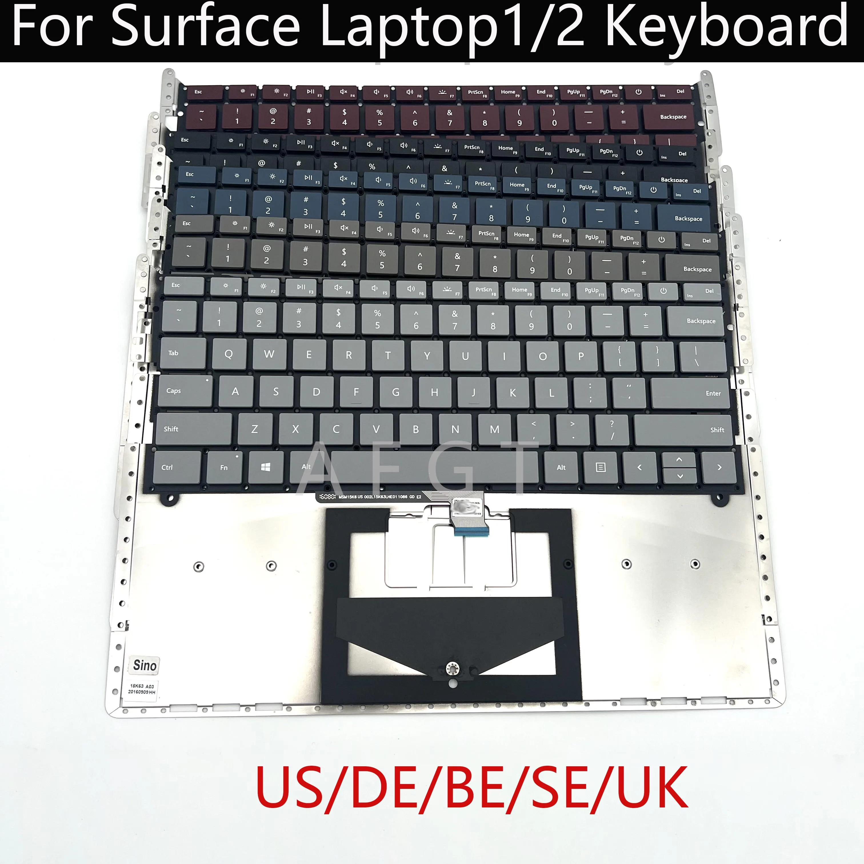 Оригинальная новая клавиатура для Microsoft Surface laptop1/2 1769 1782 US UK DE SE BE дюймов красного