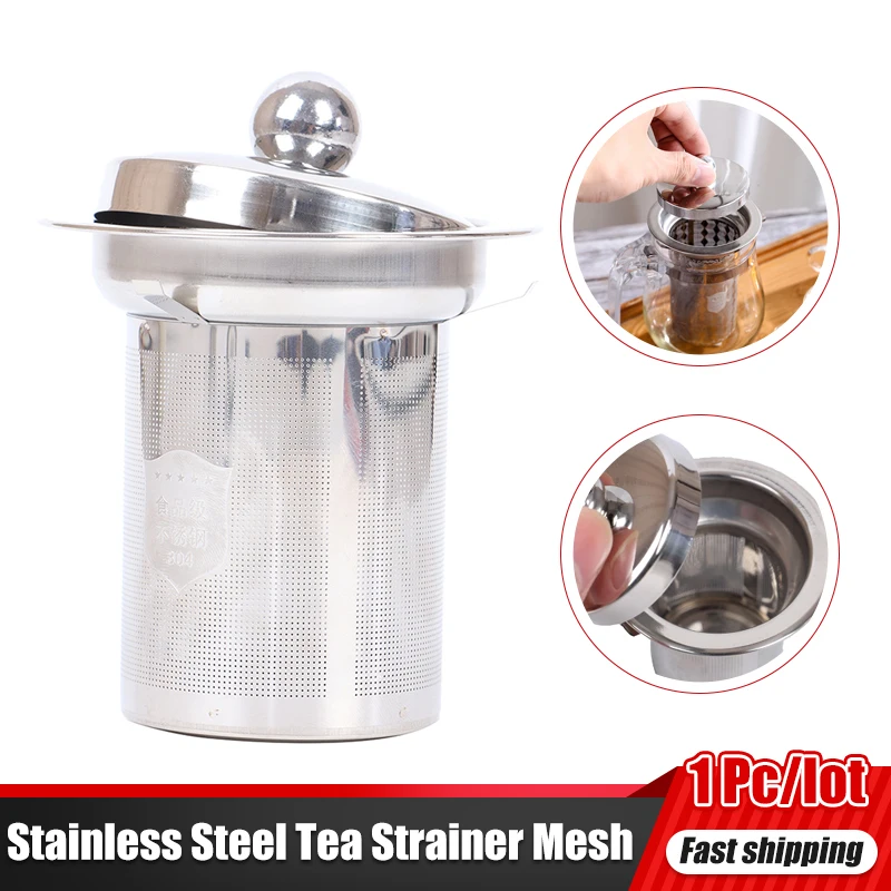 

1PC Reusable Stainless Steel Tea Strainer Mesh Infuser Basket Loose Tea Leaf Infusers Herb Filter for Mug Teapot Teaware