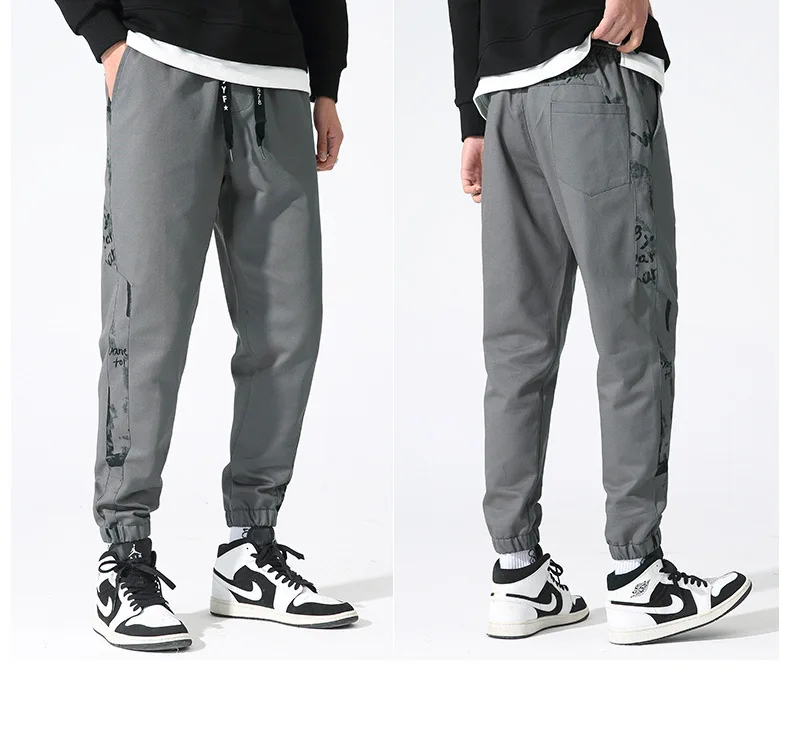 Spring and Autumn New Men's Pants Cotton Large Size Cargo Pants Running Sports Loose Casual Pants Sweat Pants Sweatpants Men