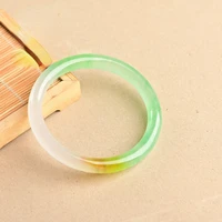 natural genuine color jade round bangle bracelet chinese carved fashion charm jewelry accessories amulet gifts for women men