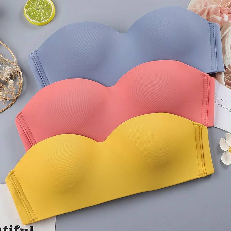 

Women's Sexy Seamless Bra Solid Color Removable Straps Bra Cute Half Cup Breathable Bras Thin Women Lingerie Ladies Underwear