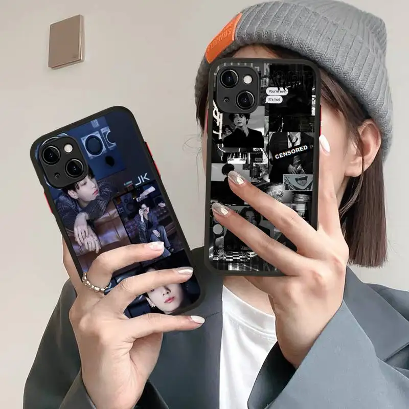 

Euphoria Jungkook KPOP Phone Case for iPhone X XR XS 7 8 Plus 11 12 13 pro MAX 13mini Translucent Matte Case