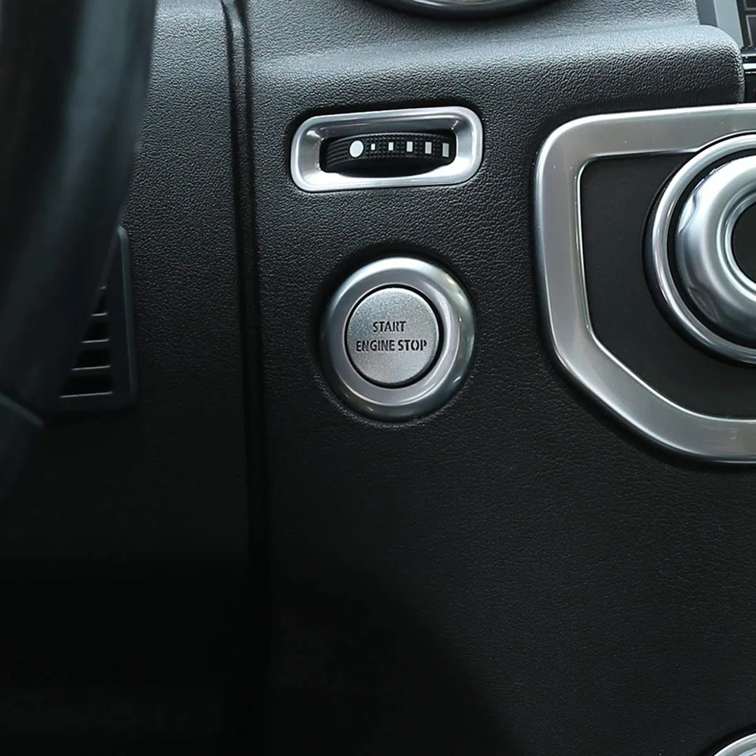 

Engine Start Stop Push Button Switch Sticker Cover for LR4 Discovery 4 & Land Rover Range Rover Sport 2010-2013, Silver