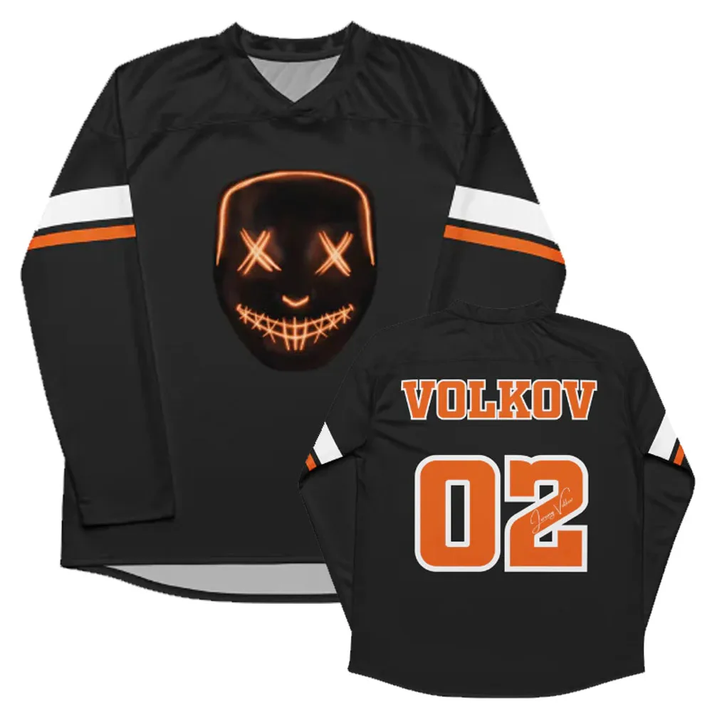 Фото Футболка с графическим принтом LEGACY OF GODS X HEATHENS HOCKEY JERSEYS, дизайн Рины Кент, свободная мужская футболка с длинными рукавами, унисекс, уличная одежда №5