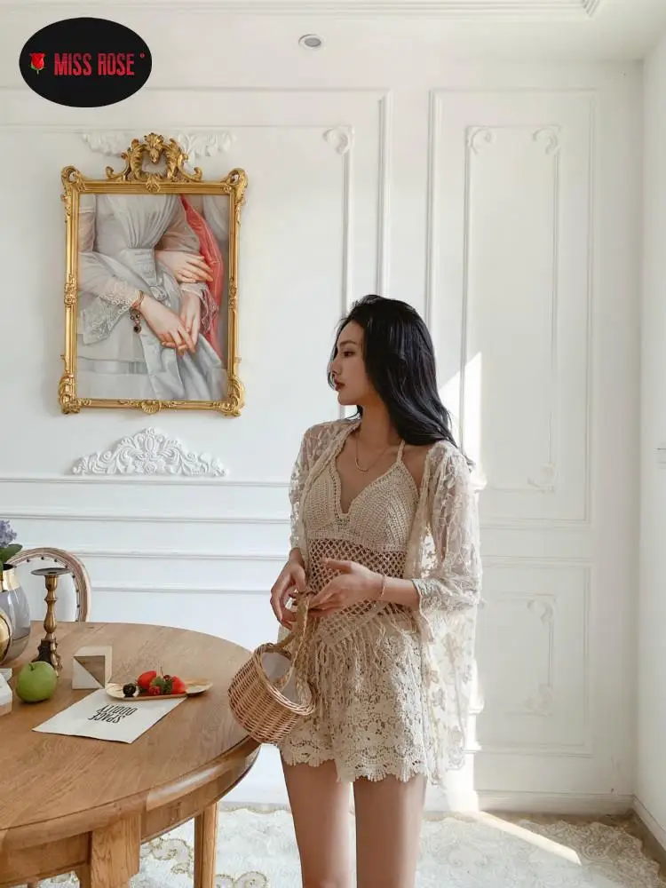 Женский открытый кардиган с бюстгальтером комплект из 3 предметов вязаный