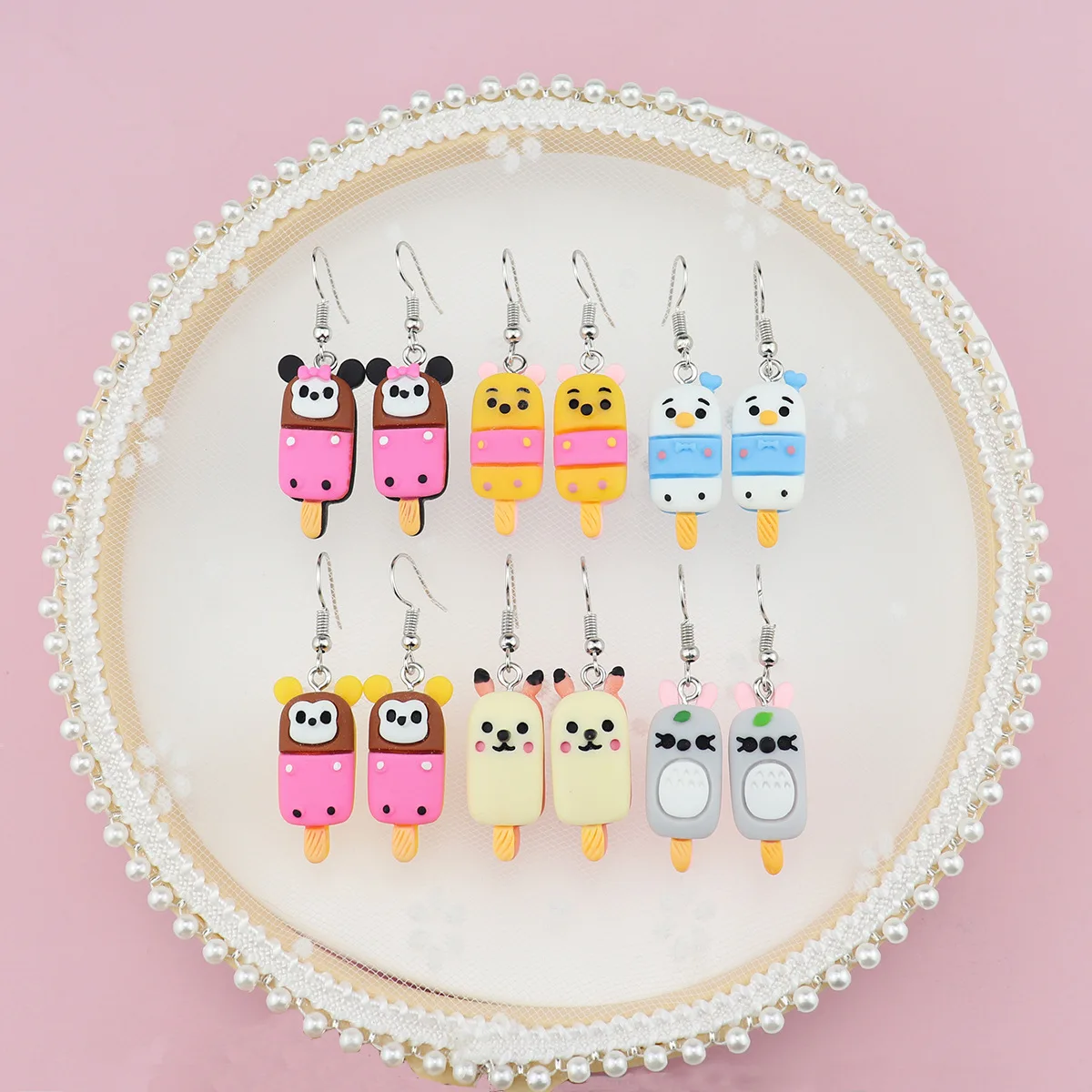 

Ovxxons 1 Pair Love Cartoon Ice Cream Earrings Summer New Animal Earrings Jewelry