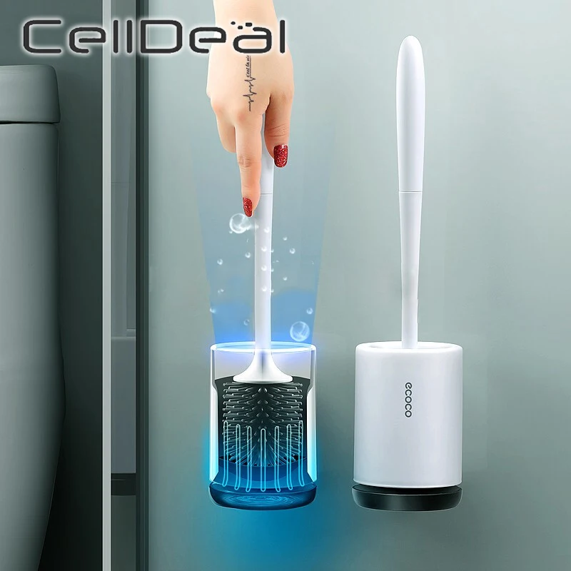 

TPR Toilet Brush Rubber Head Holder Cleaning Brush For Toilet Wall Hanging Household Floor Cleaning Bathroom Accessories