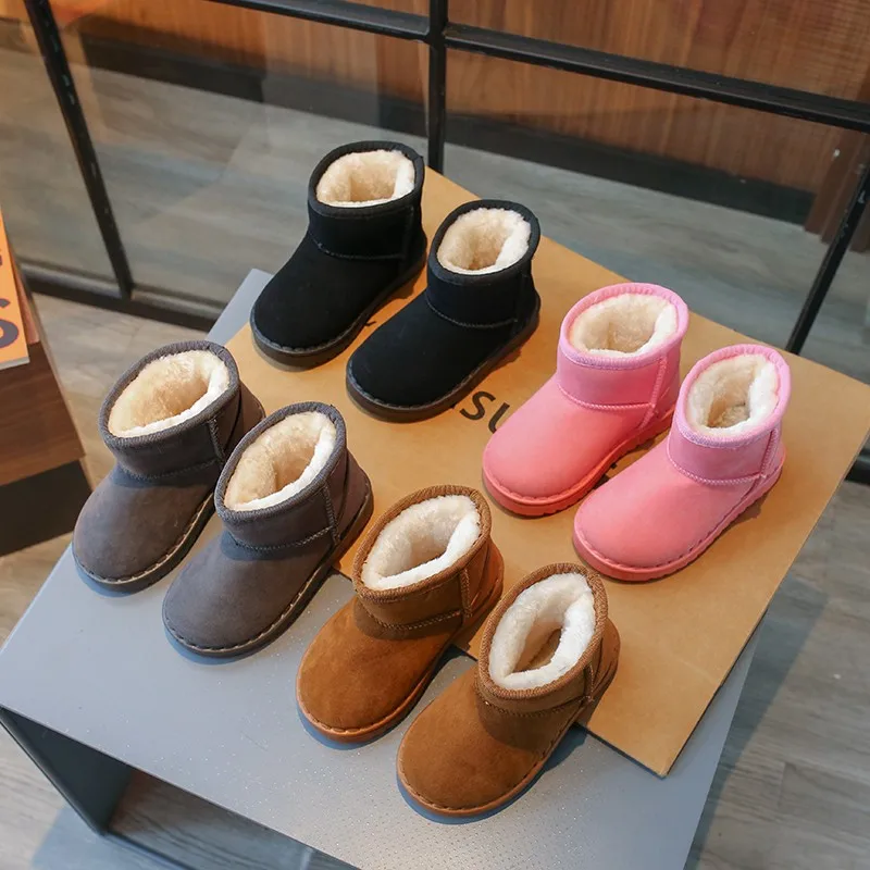 Красочные Детские Зимние Ботинки Нескользящая Обувь Без Шнуровки