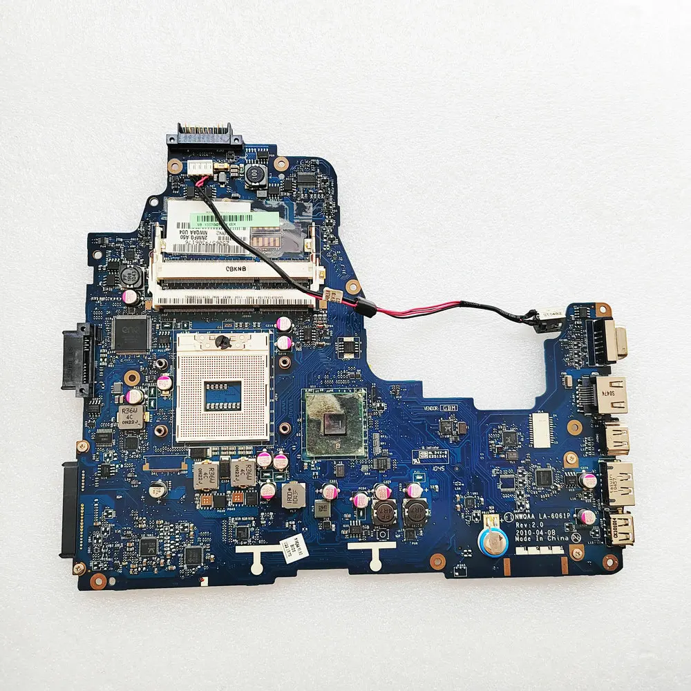 Материнская плата для ноутбука Toshiba Satellite A660 A665, NWQAA LA-6061P, материнская плата K000104250 HM55 DDR3, полностью протестирована