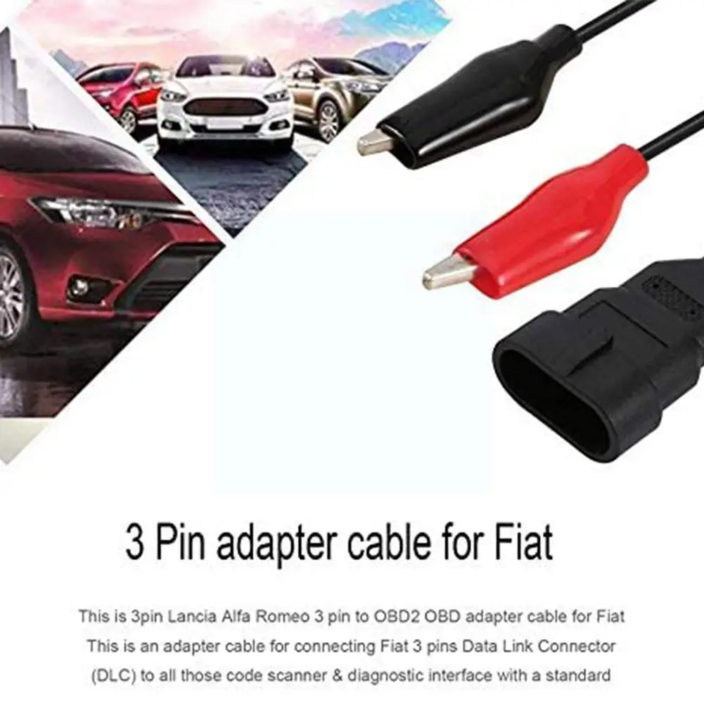 

3Pin OBD Cable for FIAT for Lancia for Alfa Romeo 3 Pin Male To OBD 16pin Adapter OBD2 OBDII DLC 16 Pin Female Diagnostic T Z0T4