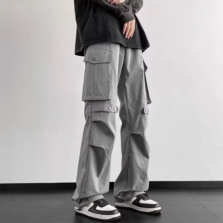 Мужские летние свободные прямые повседневные брюки в американском стиле