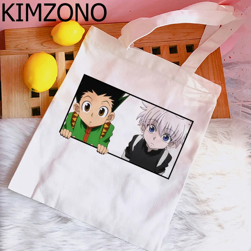 

Сумка для покупок аниме Hunter x Hunter Killua Hisoka, экологически чистая хлопковая Холщовая Сумка-тоут для покупок, тканевая сумка