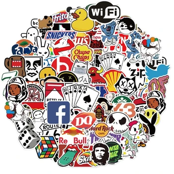 10/30/50/100Pcs Disne Cool Fashion Brand Logo Stickers DIY Skateboard Laptop Luggage Bike Motorcycle Phone Car Sticker Decals 1