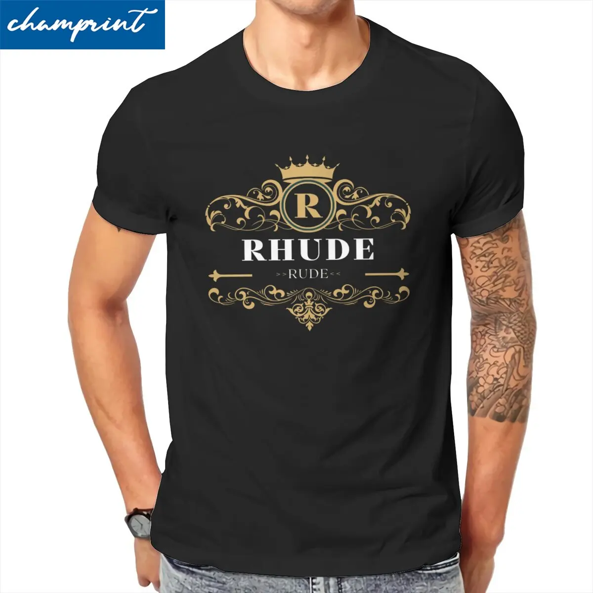 

Men RHUDE Rude Graphics T Shirt Cotton Clothes Hipster Short Sleeve Crew Neck Tee Shirt Gift Idea T-Shirt