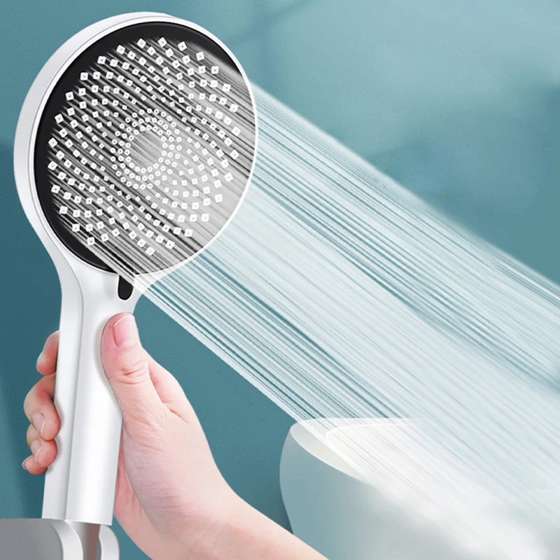 

White Hand Shower Head Silver Adjustable High Pressure Shower Water Massage Shower Head For Bathroom Rainfall Shower Head