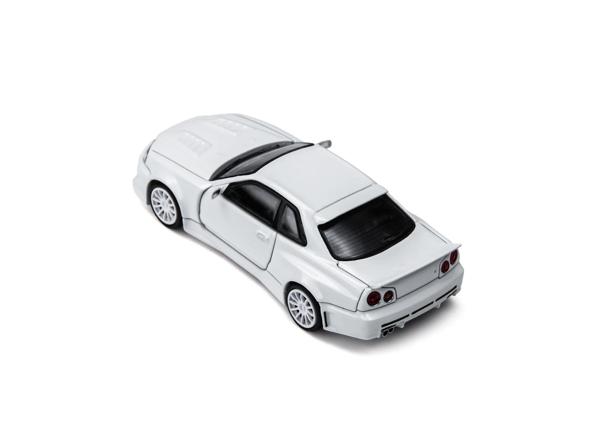 Фото Коллекционная модель автомобиля TimeMicro 1/64 R34 White Tiger Tooth Engineer Version из литого сплава, имитация, подарок для хобби №4