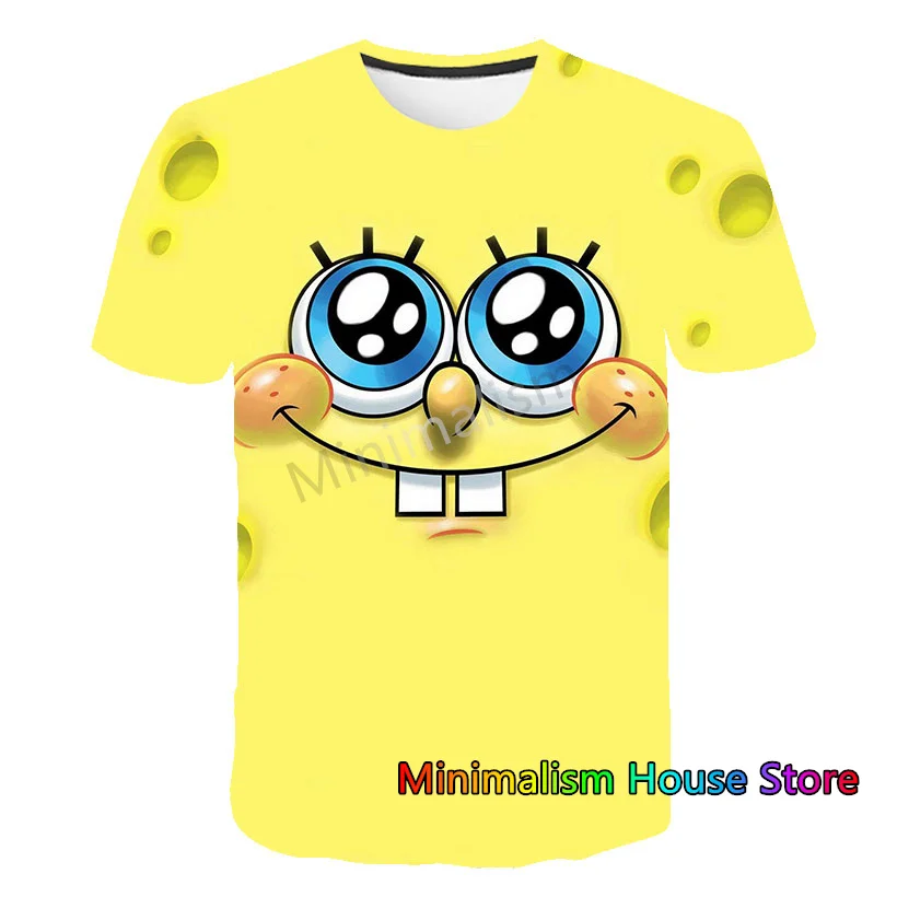 Новинка 2024 мужская футболка с рисунком аниме Губка Боб Квадратные штаны круглым