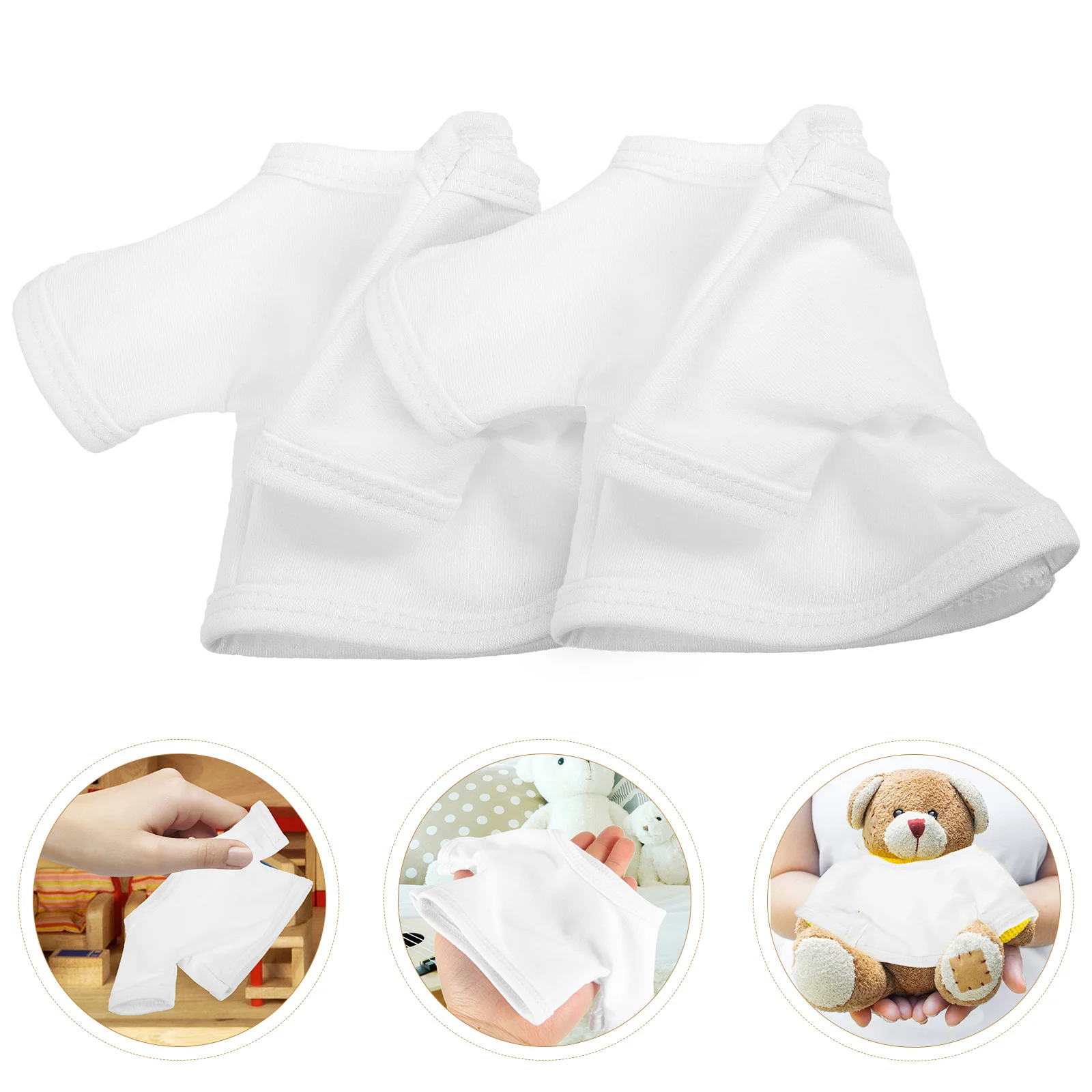 

2 Pcs Plush Toy Bear Decor Summer Outfits Girls Costume Children Replaceable Clothes Kids Supply
