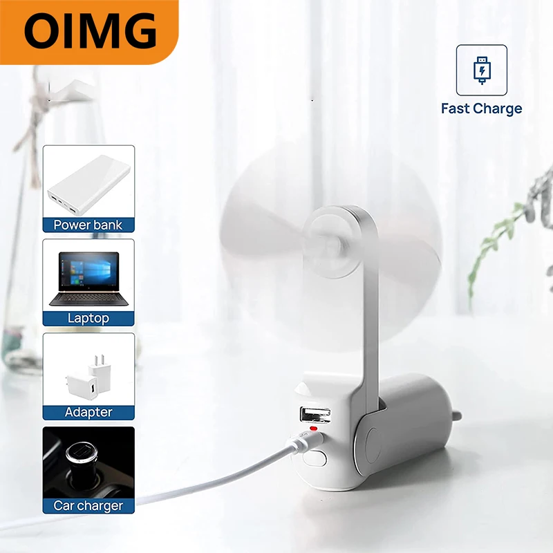 

Портативный мини-вентилятор, 4800 мАч, бесшумный складной Usb-вентилятор с функцией внешнего аккумулятора и фонарика