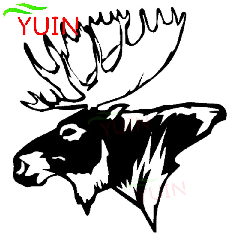 

YUIN Fashion Hunting Decals Moose Head Bow Car Sticker Personality PVC Window Bumper Decoration Cover Scratch Waterproof Decal