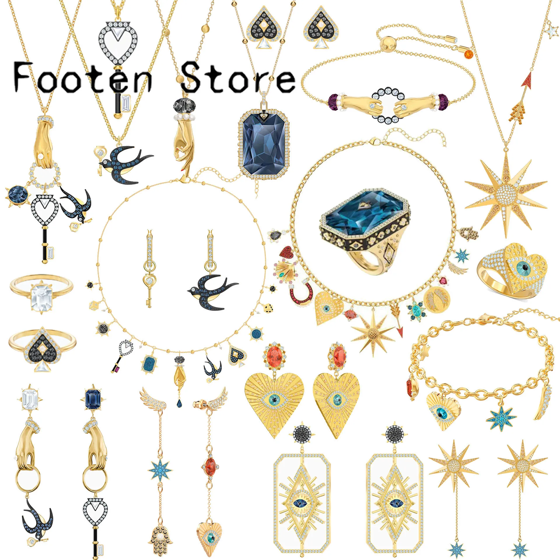 

Swa 2023 Fashion Fine Ladies Jewelry Set Charms Exquisite TAROT MAGIC Earrings Necklaces Bracelets for Women Party Jewelry Gifts