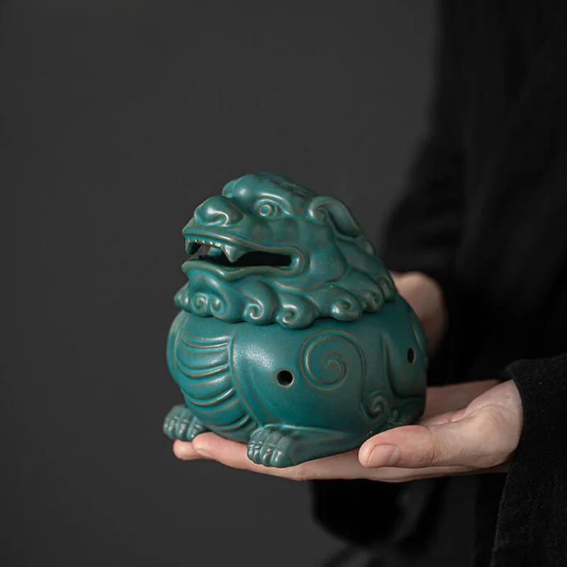 Керамическая горелка для ароматерапии с изображением Льва дракона катушка