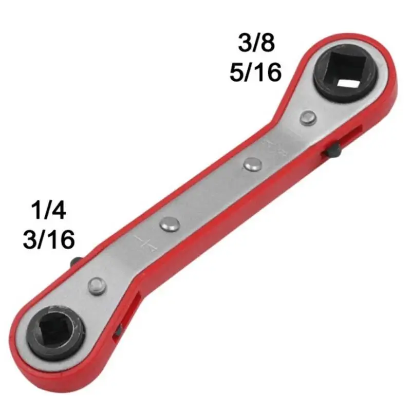 

1/4 "3/8" гаечный ключ с храповым механизмом, регулируемый сервисный ключ для холодильного оборудования, 4 размера, клеевое покрытие для компрессора холодильника