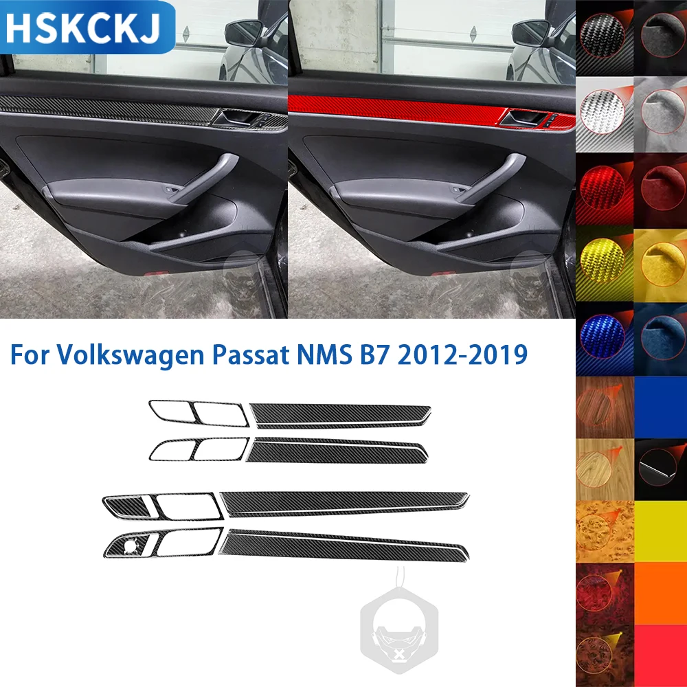 Аксессуары для Volkswagen Passat NMS B7 2012-2019 настоящее мягкое углеродное волокно